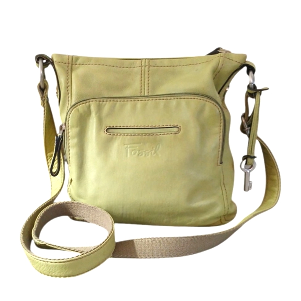Fossil Vintage Light Green Crossbody Messenger Bag